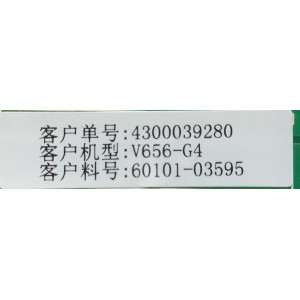 LED DRIVER PARA TV VIZIO / NUMERO DE PARTE 66101-03595 / PW.LD172W1671 / 4300039280 / A19100821-0102907 / MODELO V655-H9 LINIZC / V655-H9